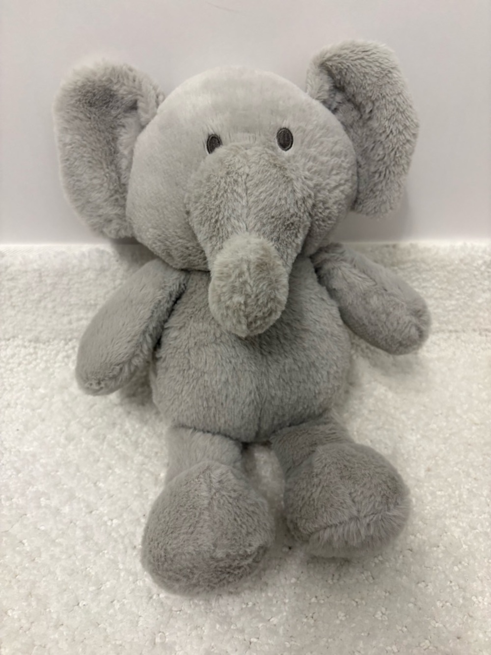 Gray Elephant Plushie 12” Stuffed Animal Rattle Crinkle Ears Super Soft Kellytoy